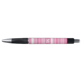 Stylo Bandes rose monogramme