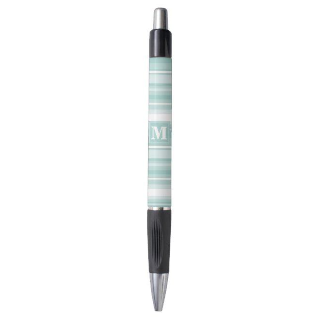 Stylo Bandes vertes de menthe monogramme (Devant (Vertical))