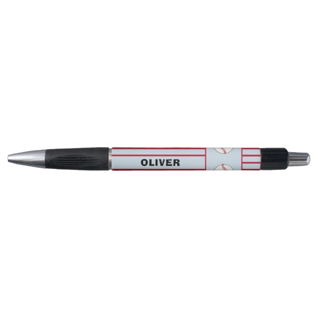Stylo Baseball Ball Blue Red Sports Nom (Devant)