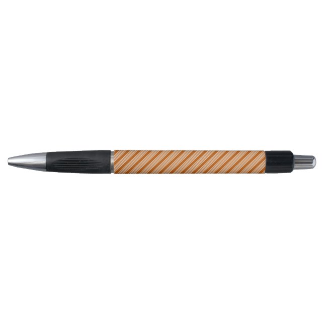 Stylo Beige et orange brûlé cinq rayures motif (Devant)