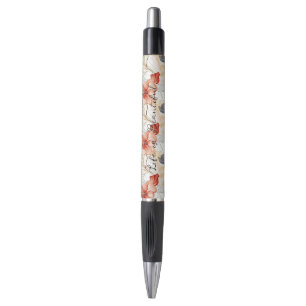 Stylo Belle Pêche féminine Bleu et Blanc Floral