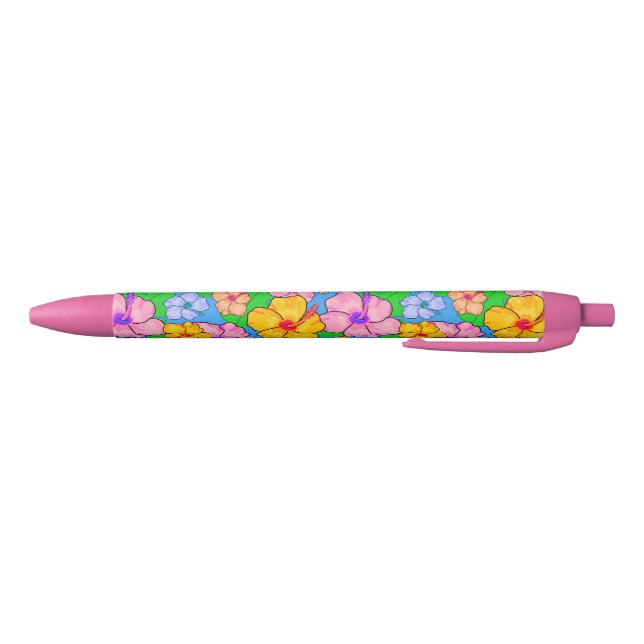 Stylo bille floral de ketmie tropicale (Bas)