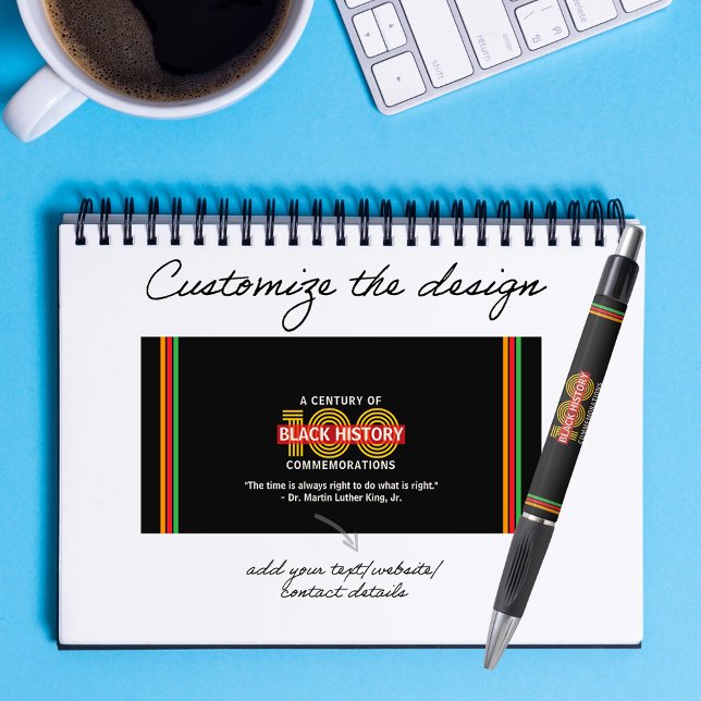 Stylo Black History Month 100th Commemoration Centennial (A Century of Black History Commemorations Black History Month Commemoration Centennial Custom Pen)