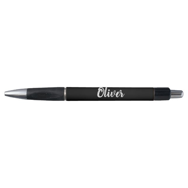 Stylo Black White Nom personnalisé Étudiant Professionne (Devant)