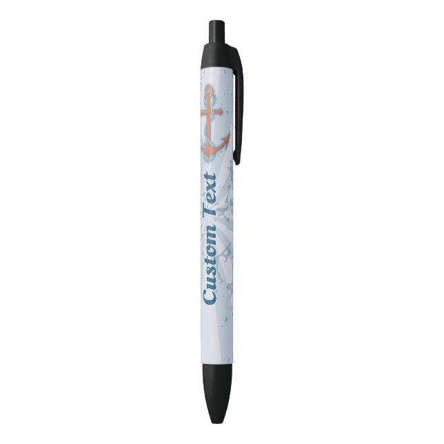 Stylo Bleu Ancre avec chaîne (Bas (Vertical))