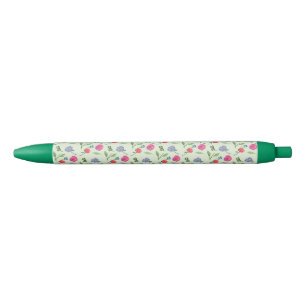 Stylo Bleu Aquarelle Florale
