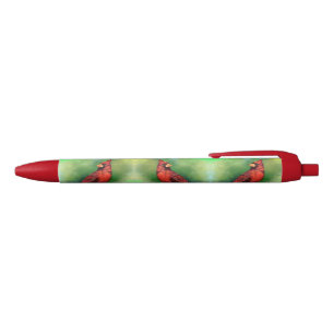 Stylo Bleu Belle peinture du Cardinal rouge du Nord