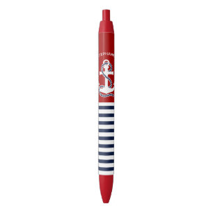 Stylo Bleu Bleu bleu marine Blancs et Ancre blanche