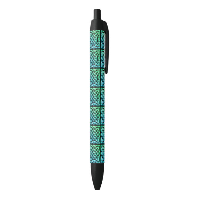 Stylo bleu bleu Motif à noeud celtique (Bas (Vertical))