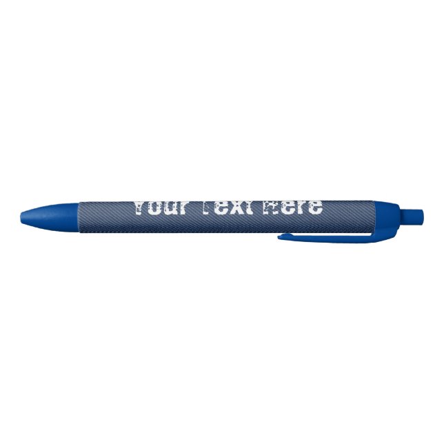 Stylo Bleu Blue Jeans Fabric - Ajouter votre texte - Personna (Bas)