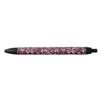 Bourgogne et Rose Gold Rose Damassé Élégant Glamou