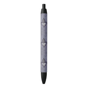 Stylo Bleu Butterfleur violet Papillon sur Fleur de Lis