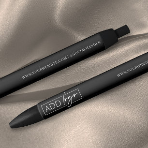 Stylo Bleu Cadeau promotionnel noir de logo d'entreprise