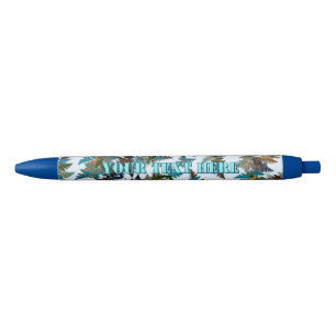 Stylo Bleu Camouflage Arctique Fractal