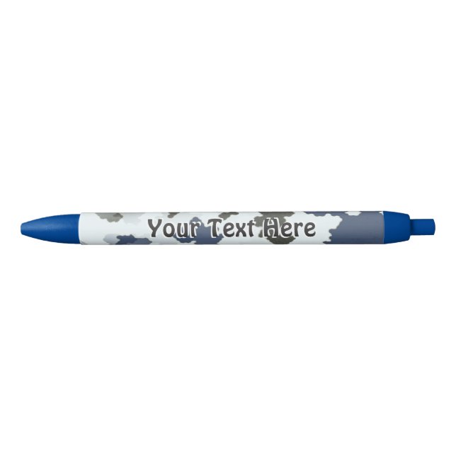 Stylo Bleu Camouflage d'hiver (Devant)