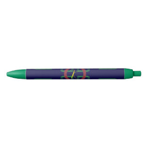 Stylo Bleu Carré bleu géométrique