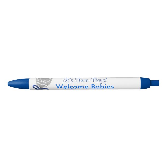 Stylo Bleu C'est Twin Boys Baby Rattle Blue Bow annonces (Devant)