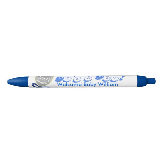 Stylo Bleu C'est un garçon Silver Rattle Baby Annonces (Devant)