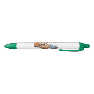 Stylo Bleu Chat et souris Jouer aux échecs Dessin drôle