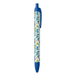 Stylo Bleu Chinoiserie colorée Modèle Floral traditionnel