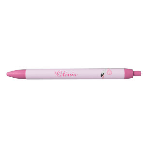 Stylo Bleu Cigogne Bébé Fille Rose Personnalisé