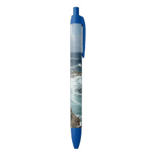 Stylo Bleu Côte rocheuse d'Aruba et océan bleu