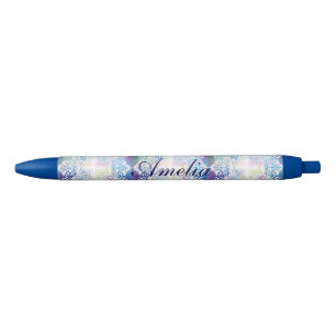Stylo Bleu Croix, art spirituel, mandala, guérison, énergie