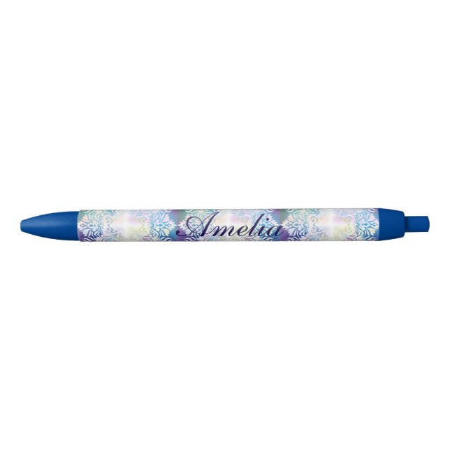 Stylo Bleu Croix, art spirituel, mandala, guérison, énergie,  (Devant)