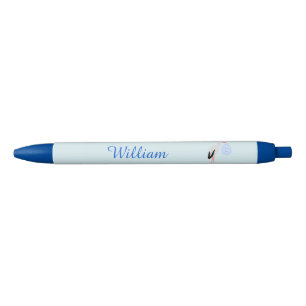 Stylo Bleu Cute Blue Baby Boy Stork Custom