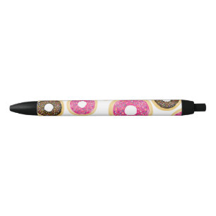 Stylo Bleu Donuts aux pépites roses et brunes, amusement mode