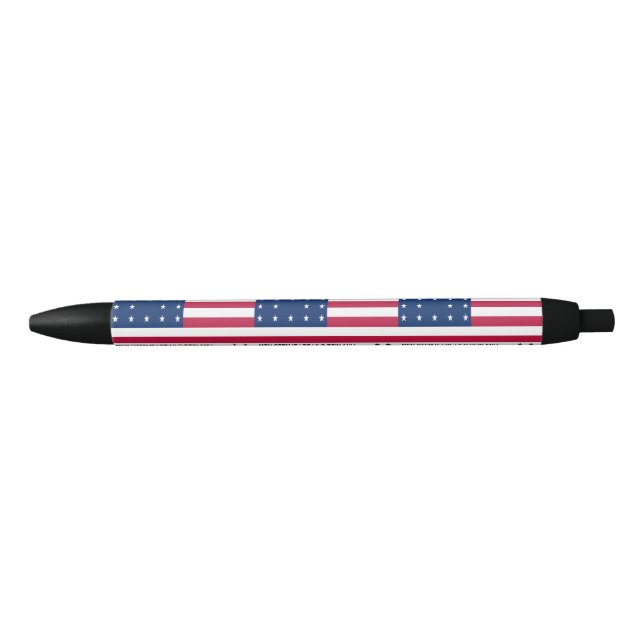 Stylo Bleu Drapeau de l'atoll de Bikini Patriotique (Devant)
