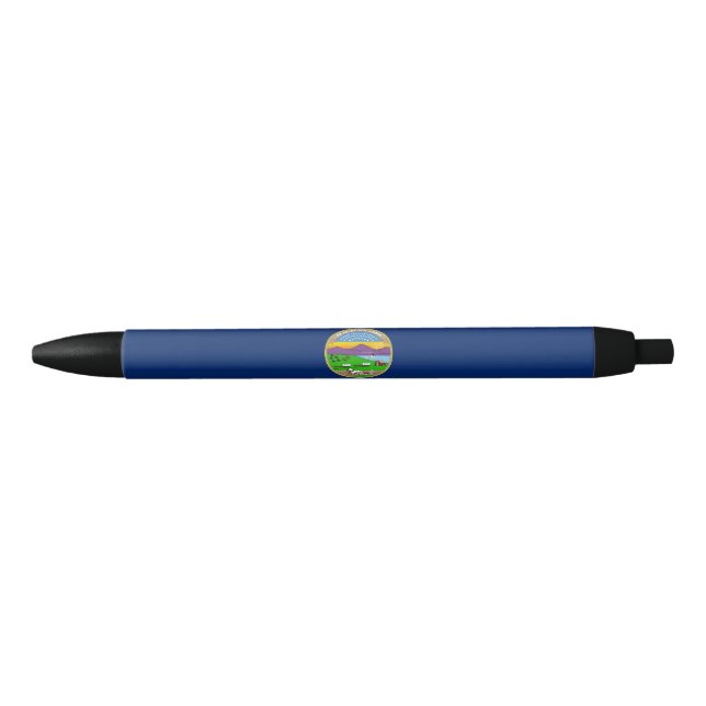 Stylo Bleu Drapeau de l'État du Kansas (Devant)