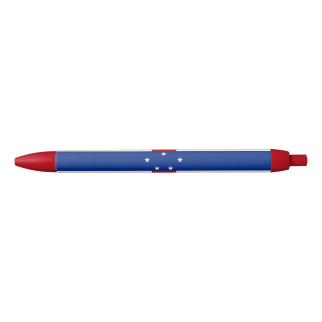 Stylo Bleu Drapeau des Antilles Pays-Bas (Devant)