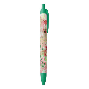Stylo Bleu Élégant Art Abstrait moderne Modèle rose jaune