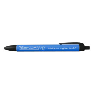 Stylo Bleu Encre promotionnelle vibrante bleue et logo blanc