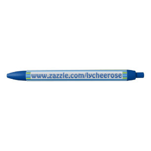 Stylo bleu et vert de lycheerose de rayures