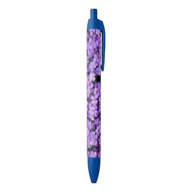Stylo Bleu Fleurs violettes (Bas (Vertical))