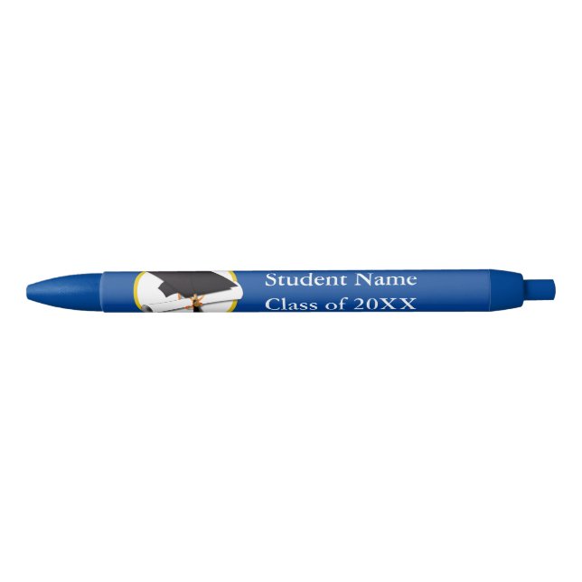 Stylo Bleu Grad Cap with Diploma Graduation (Devant)