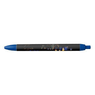 Stylo Bleu Hiver Wonderland Lumières Bleu et blanc Vacances