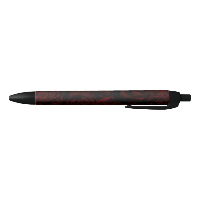 Stylo Bleu Jardin foncé Rouge Fleurs romantiques Gothique (Bas)