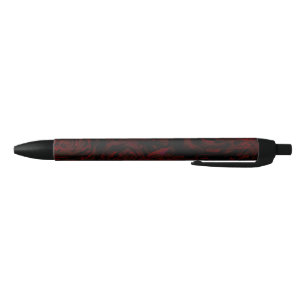 Stylo Bleu Jardin sombre fleurs romantiques rouges gothique g