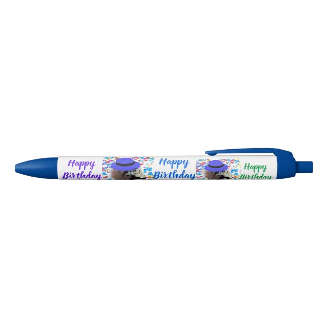 Stylo Bleu Joyeux Anniversaire Faire Un Puodle Souhaitable St (Haut)