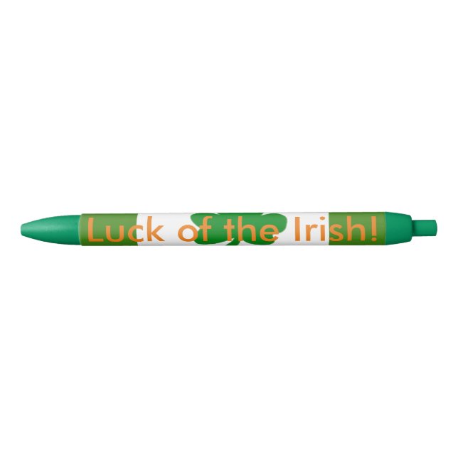 Stylo Bleu La chance des Shamrocks verts irlandais (Devant)