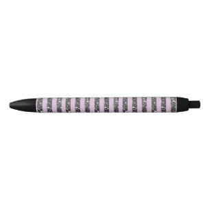 Stylo Bleu Lavande Lilas Violet Rayures Pailletées Argentées