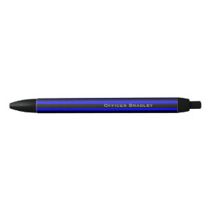 Stylo Bleu Ligne Bleue Mince Police à rayures Nom