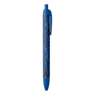 Stylo Bleu Lignes noires et bleues Abstraites - personnalisab