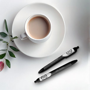 Stylo Bleu Logo d'entreprise en noir personnalisé promotion