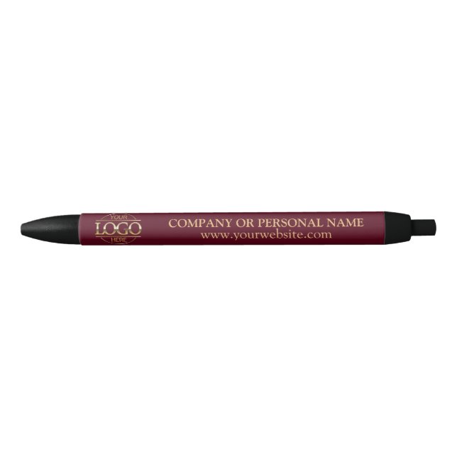 Stylo Bleu Logo professionnel Burgundy Red Custom (Devant)