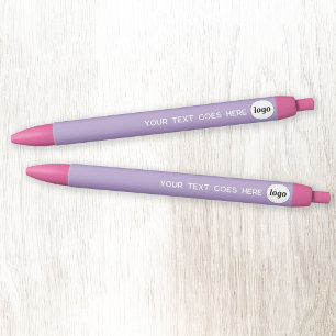 Stylo Bleu Logo Texte Lilac Pink Entreprise Marque promotionn