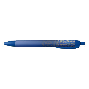 Stylo Bleu Marocain trellis bleu indigo conception géométriqu